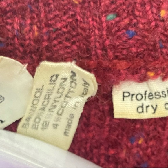 Vintage Lois Anderson for Tannerway Wool Blend Donegal Knit V-Neck Sweater S - Picture 7 of 7